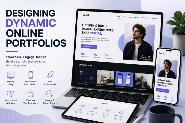 Dynamic online portfolio showcasing creative work